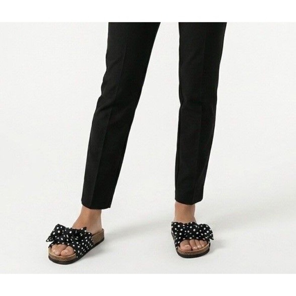 Pep Step Womens Bow Tie Knot Polka Dot Slide Sz 7 Cork-Style Footbed
